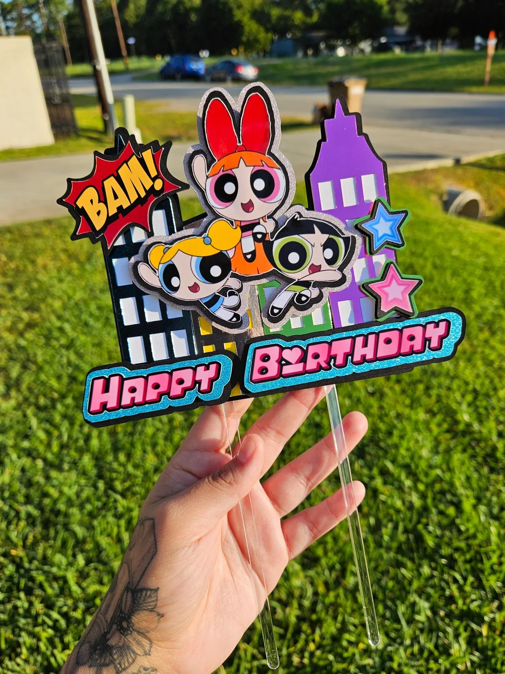 Power Girls Happy Birthday Cake Topper